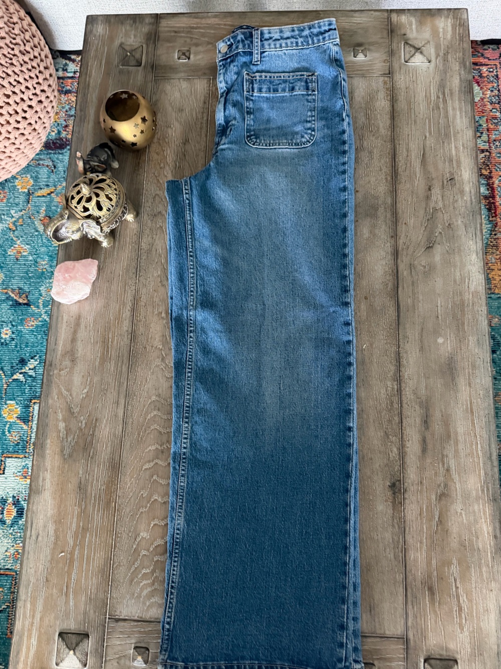 Free Assembly Blue Jeans with Patch Pockets - Picture 9 of 11